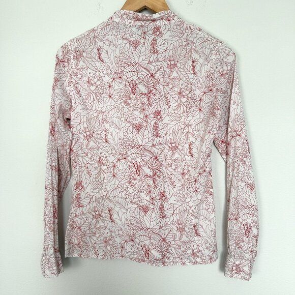 Cherry Print Long Sleeve Blouse Womens‎ Size XS Tie Neck Preppy Whimsical Casual - Picture 6 of 7